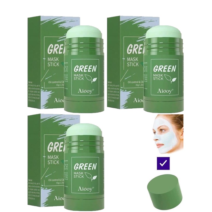 Green Tea Purifying Clay Stick Mask Face Moisturizes Oil Control Deep