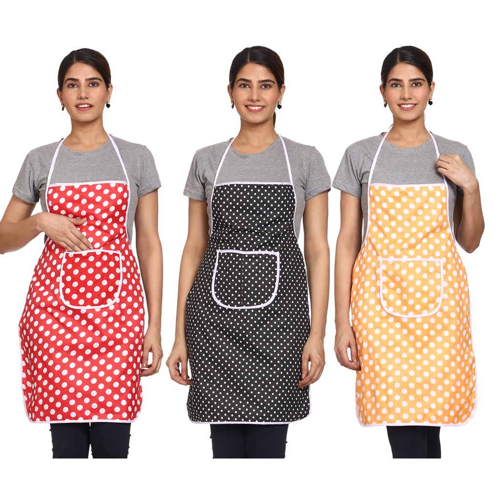 JMI Polka Dot Cotton Fabric Kitchen Apron For Men And Women, Cooking