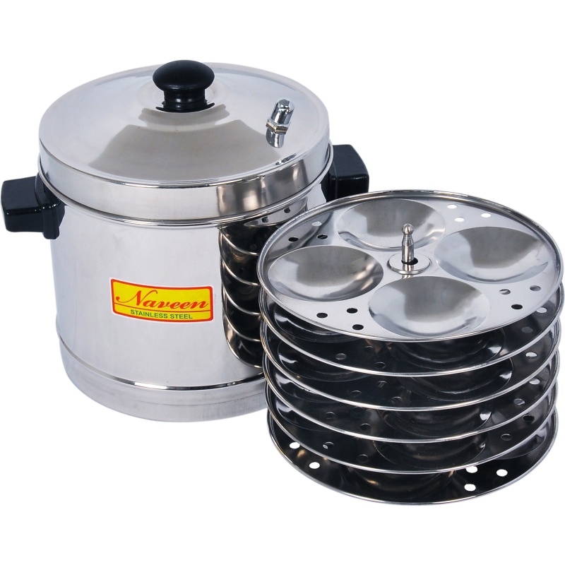 Naveen Stainless Steel Idly Cooker, Induction and Gas Stove Compatible Idli Maker 24 Idly POT