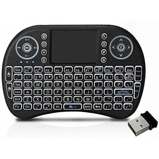 Calvas 2.4GHz Wireless Remote Control Touchpad Mouse Handheld Keyboard Colorful Backlight Breathing Lights for Android TV Box Smart TV 