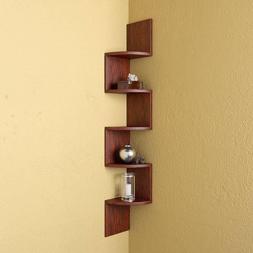 Wooden Wall Shelves Corner Hanging, Stylish Wooden Wall Shelves