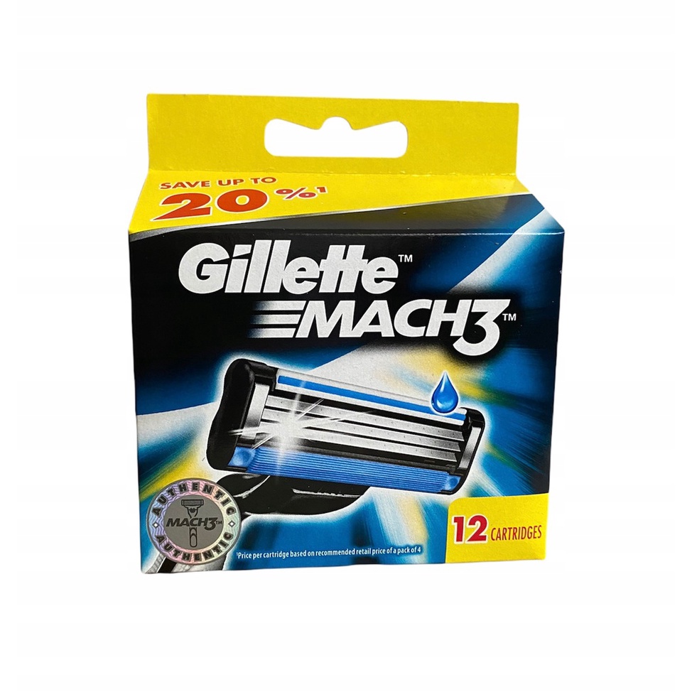 Gillette Mach3 Manual Shaving Razor Blades Cartridge, 12 pcs Shopee India