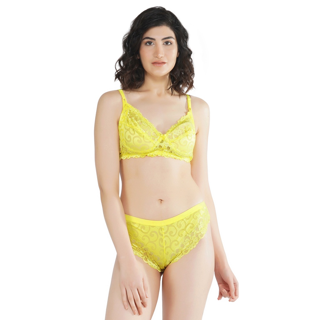 bra panty set yellow Shopee India