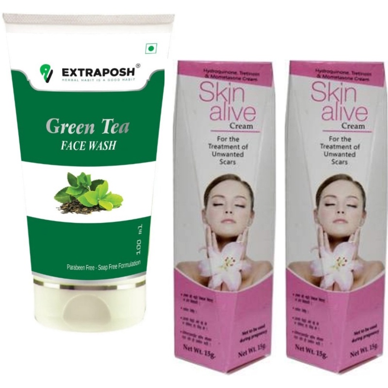 Extraposh Green Tea Face Wash Usefull in Face Glow + Skin Alive Cream