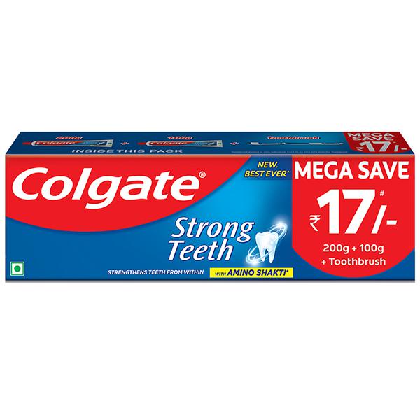 Colgate Dental Cream Toothpaste - (200g + 100g + Toothbrush) | Shopee India