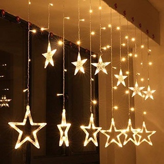 Star Led Light With 10 Hanging Stars, Hanging Star Curtain Lights