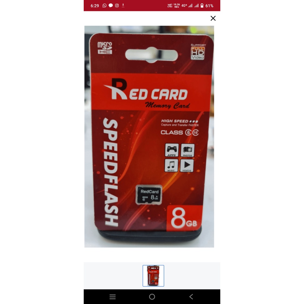 RED CARD MEMORY CARD 8GB | Shopee India