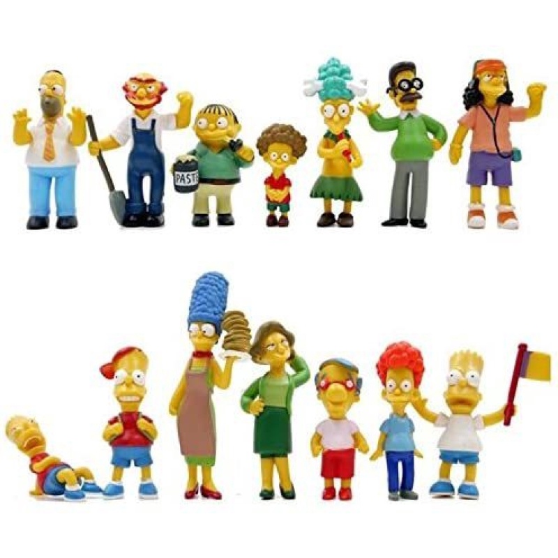 Simpsons The 14 Piece Figure Set Featurg Homer Simpson, Bart Simpson