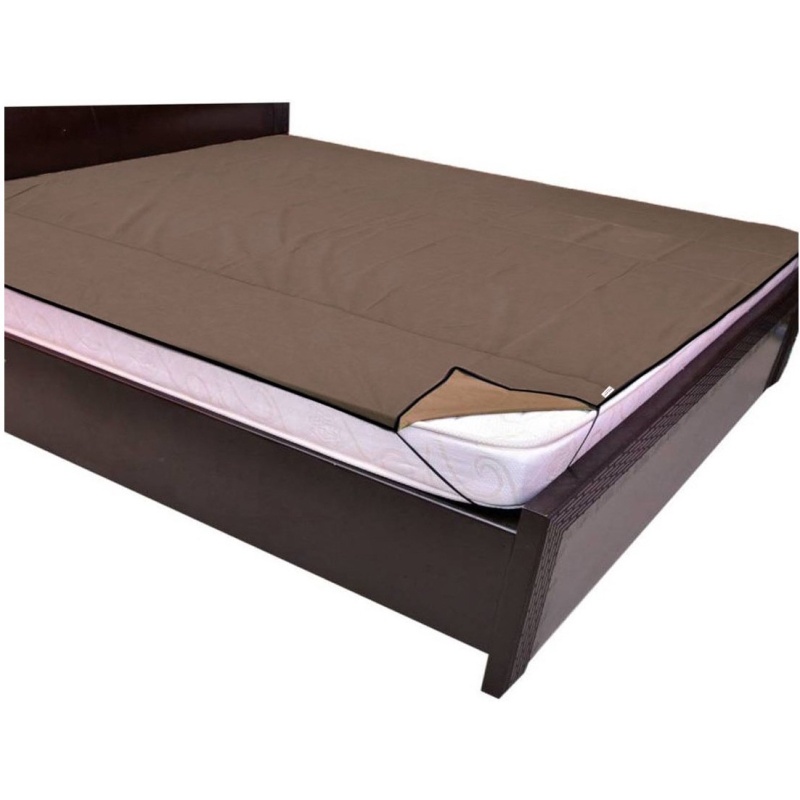 Guru Ishma Elastic Strap King Size Waterproof Mattress Cover Brown