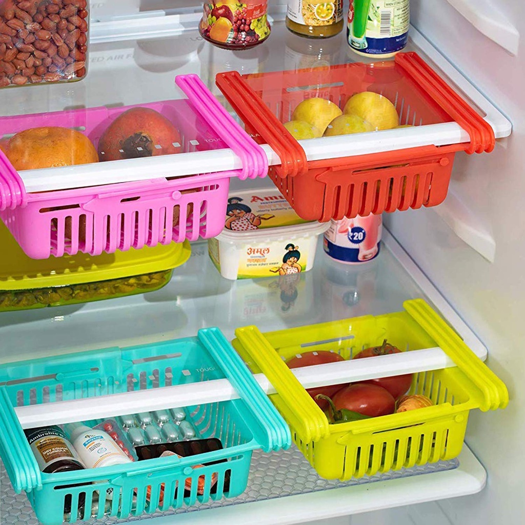 Set of 4 Refrigerator Organizer Stackable Bins 