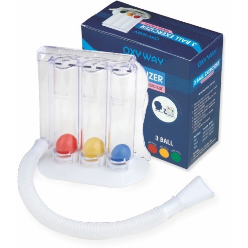 OXY WAY Spirometer/ Respirometer/ Breathing/ Lung Exerciser 3-Ball ...