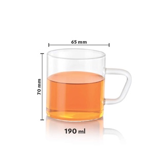 Borosil - Glass, Borosilicate, Plastic Classic Tea Set, (7-Pieces mugs ...