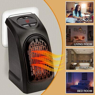 XLSM Handy Heater,Mini Plug in Wall Handy Heater,Electric Heater Furnace Heater 250 Sq Ft 350 Watts with Adjustable Timer Digital LED Display for Home/Office/Camper 