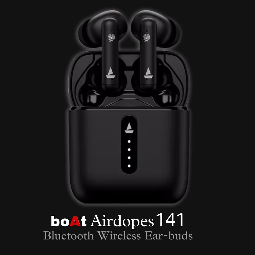 boat 141 Airdopes bluetooth wireless earbuds (Black) Shopee India