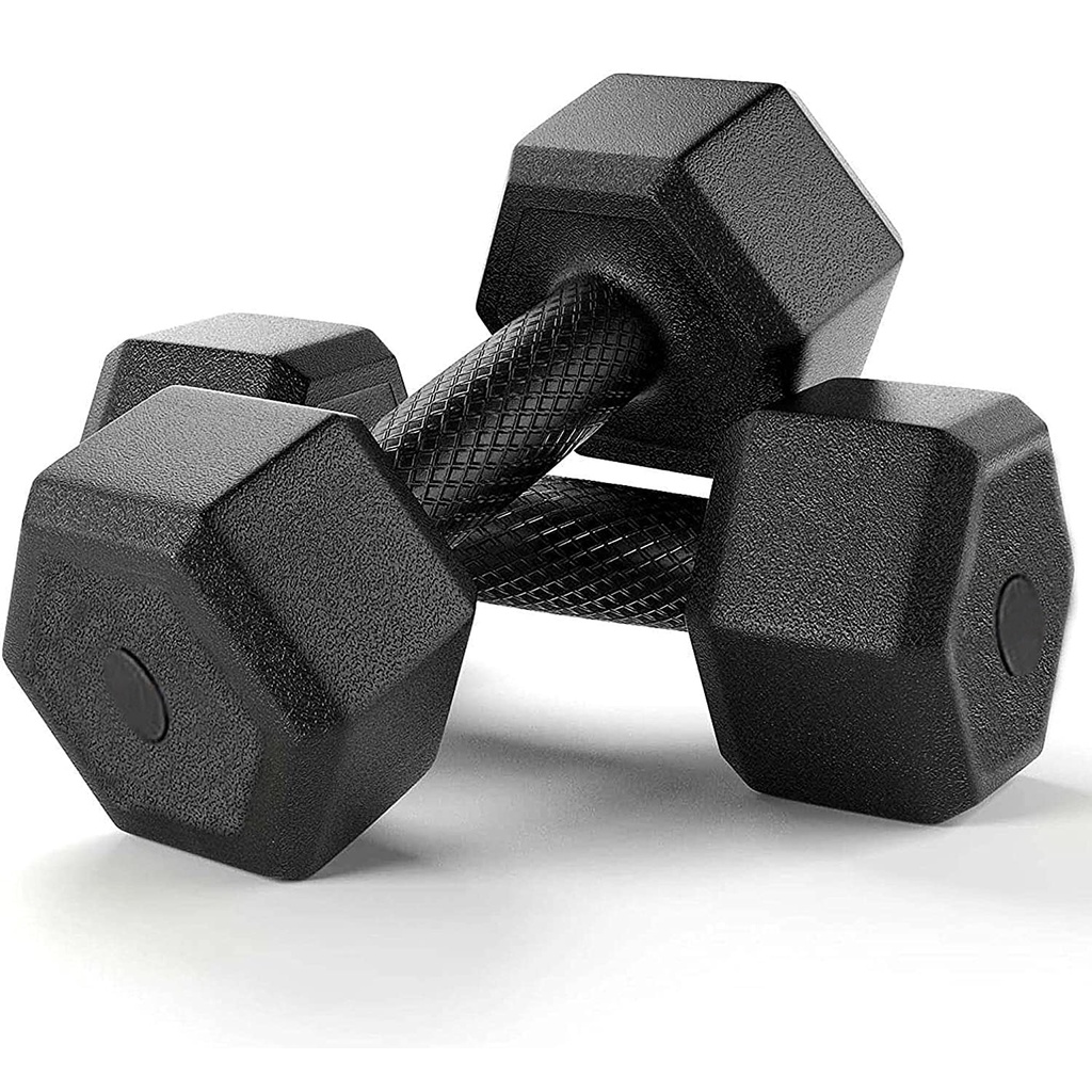 ENCANTO Pvc Dumbbells Set of 2 Pieces , Fixed Weight Dumbbell Black ...