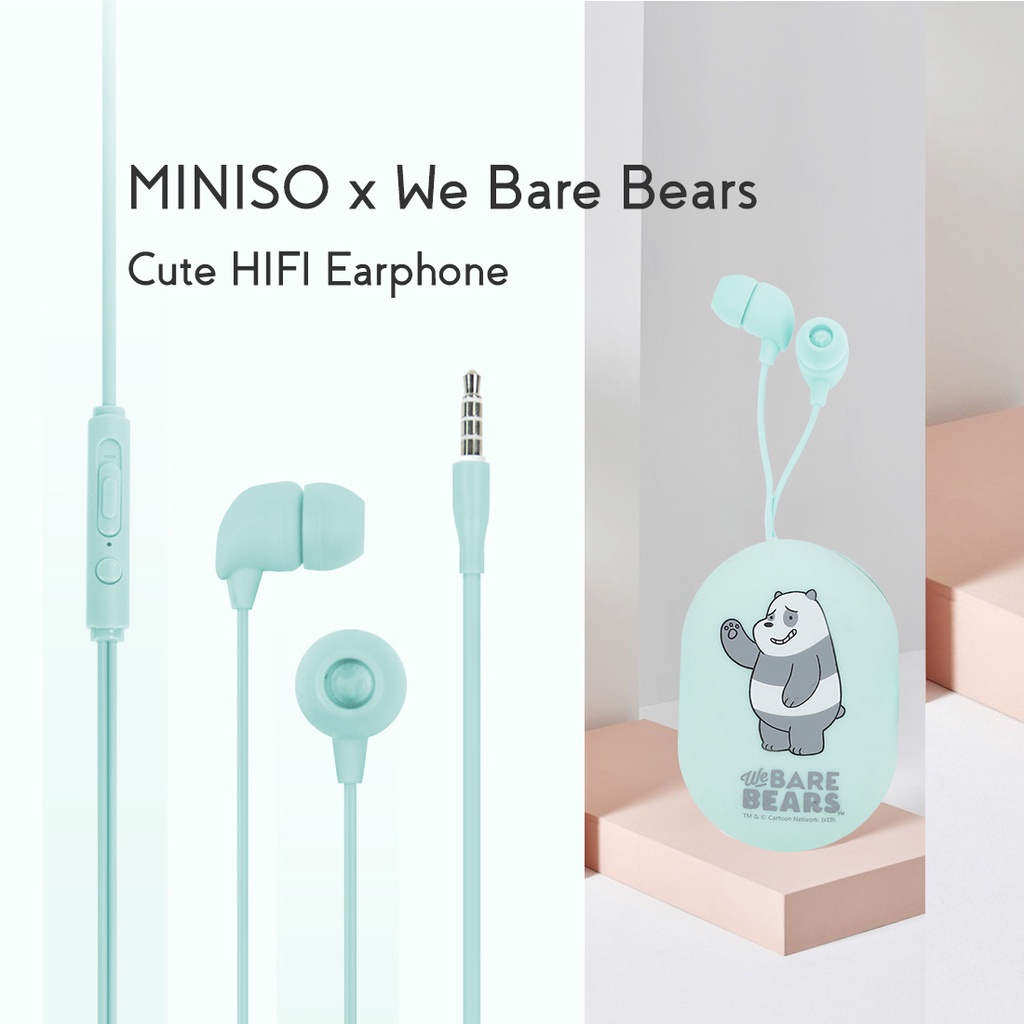 MINISO Earphones inEar Headphones Cute Earphone with Microphone and