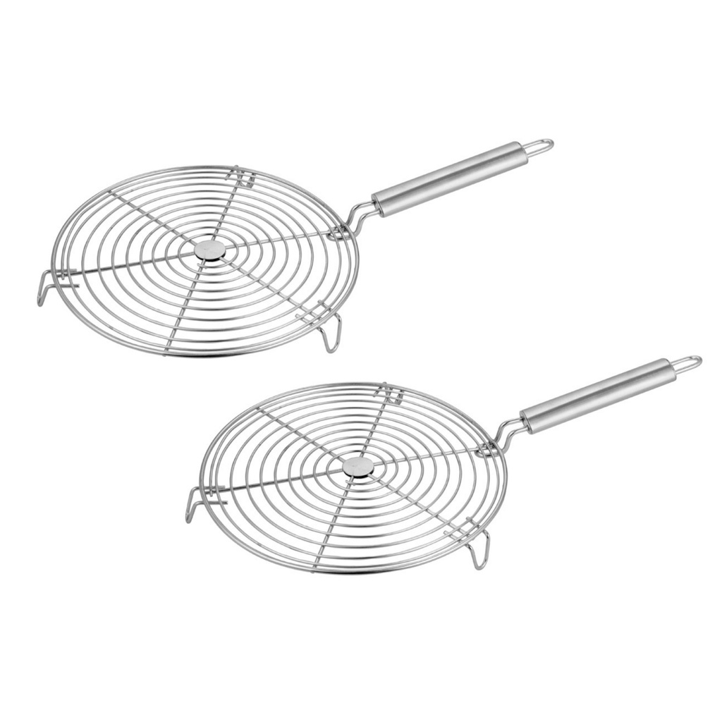 Chapathi Grill with Pipe Handle Dia-9 Inches Stainless Steel Round Roti Grill Papad Grill,Roti Jali 