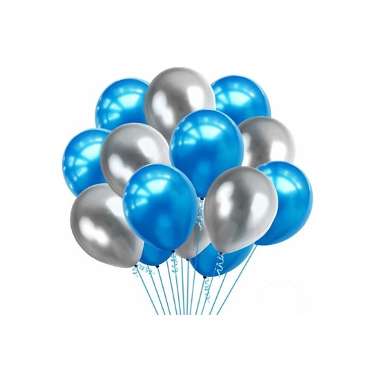 Party Balloons Blue And Grey Metallic Balloon Pack Of Balloon Shopee India