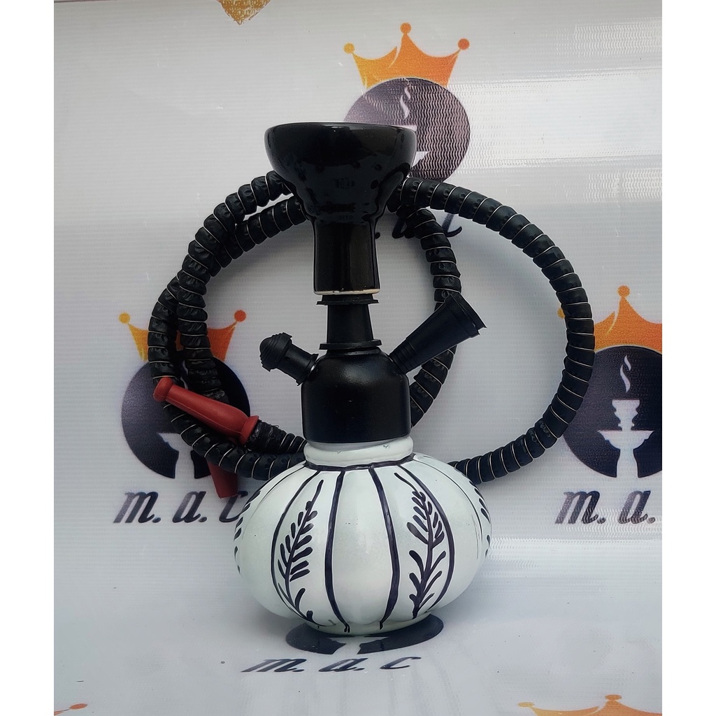 Desing Mini kharbuja Glass Hookah Black And White 8 Inch Shopee India