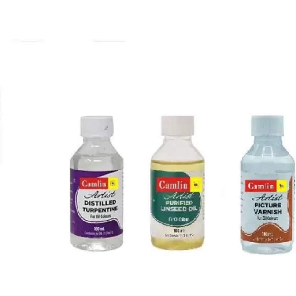 Camlin Set of Artist Turpentine Oil, Linseed Oil and Picture Varnish