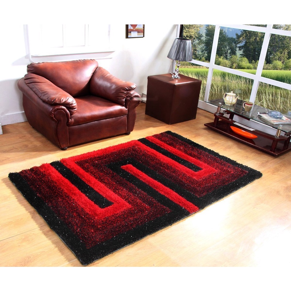Polyester Shaggy Bedside Runner Rug for Bedroom, Hall and Living Room