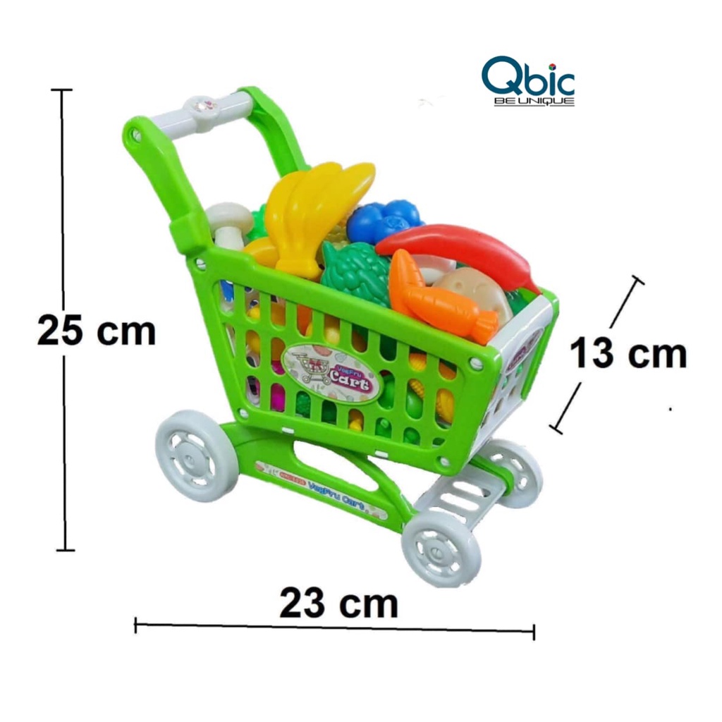 Yellow River Toddlers Assembly Cart Pretend Play Supermarket Shopping Cart Play Shopping with Play Food 