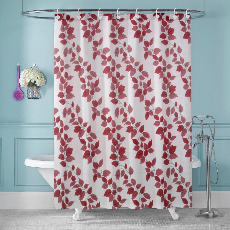 Pvc Shower Curtain Single, Red Plastic Shower Curtain Rings