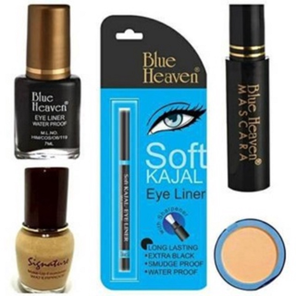 BLUE HEAVEN MAKE UP SET OF 5 EYE LINER ,MASCARA, 12ML Shopee India