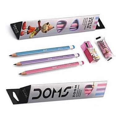 free 20 Doms ZOOM Ultimate Dark Triangle Pencils 2 eraser + 2 sharpener