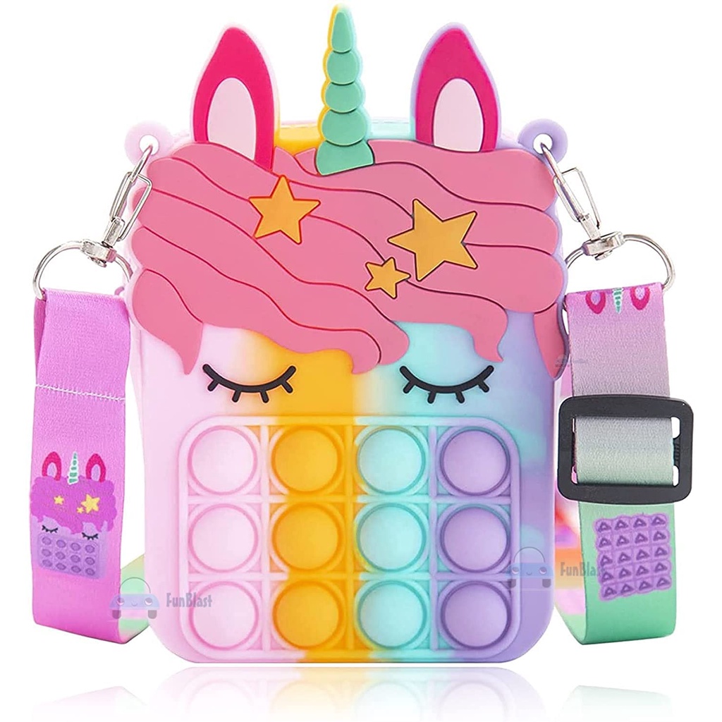 Unicorn Pop it Sling Bag - Crossbody Bag for Kids, Pop it Purse for ...