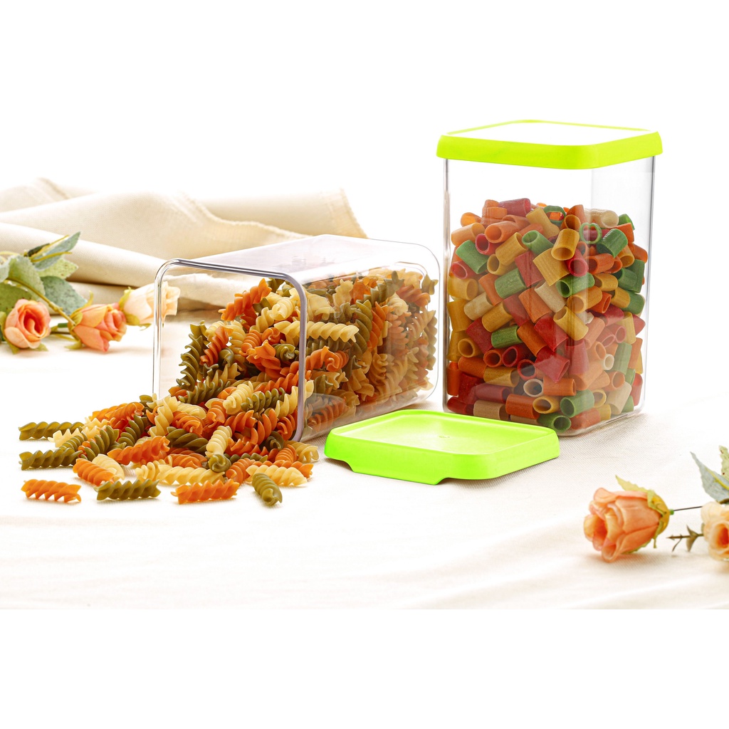 Green Air Tight Modular Kitchen Plastic Storage Containers Box Premium