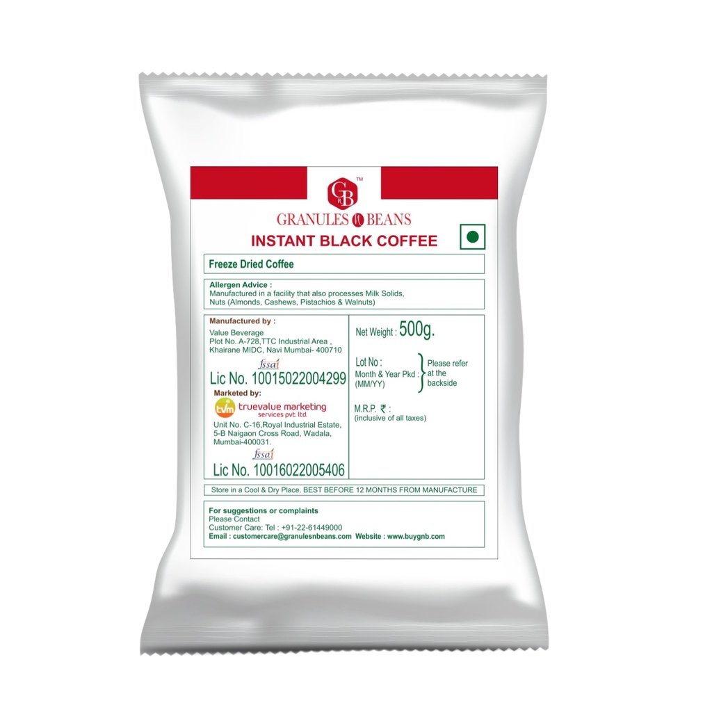 Granules and Beans Instant Black Freeze Dried Coffee (500 G) Shopee India