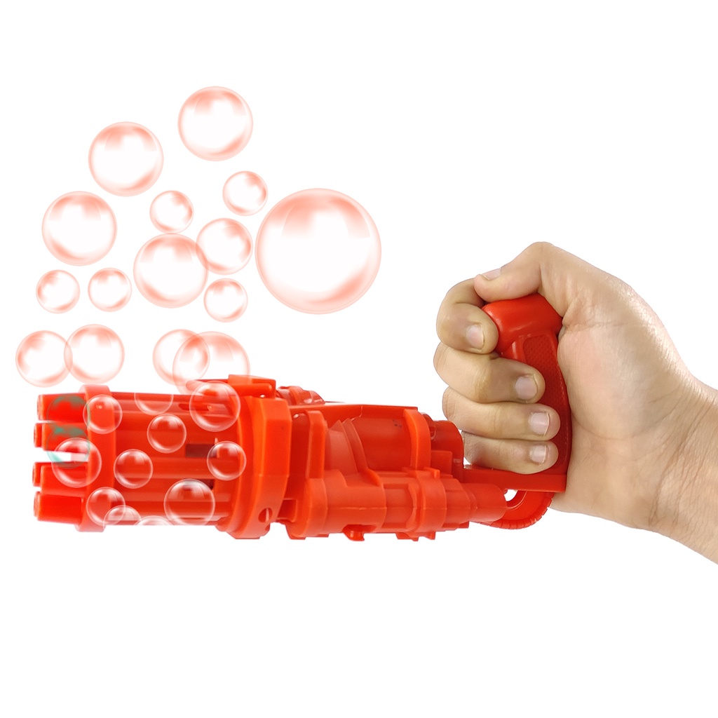 Bubble Gatling Gun With Solution, 8Hole Electric Bubbles Gun for Boys