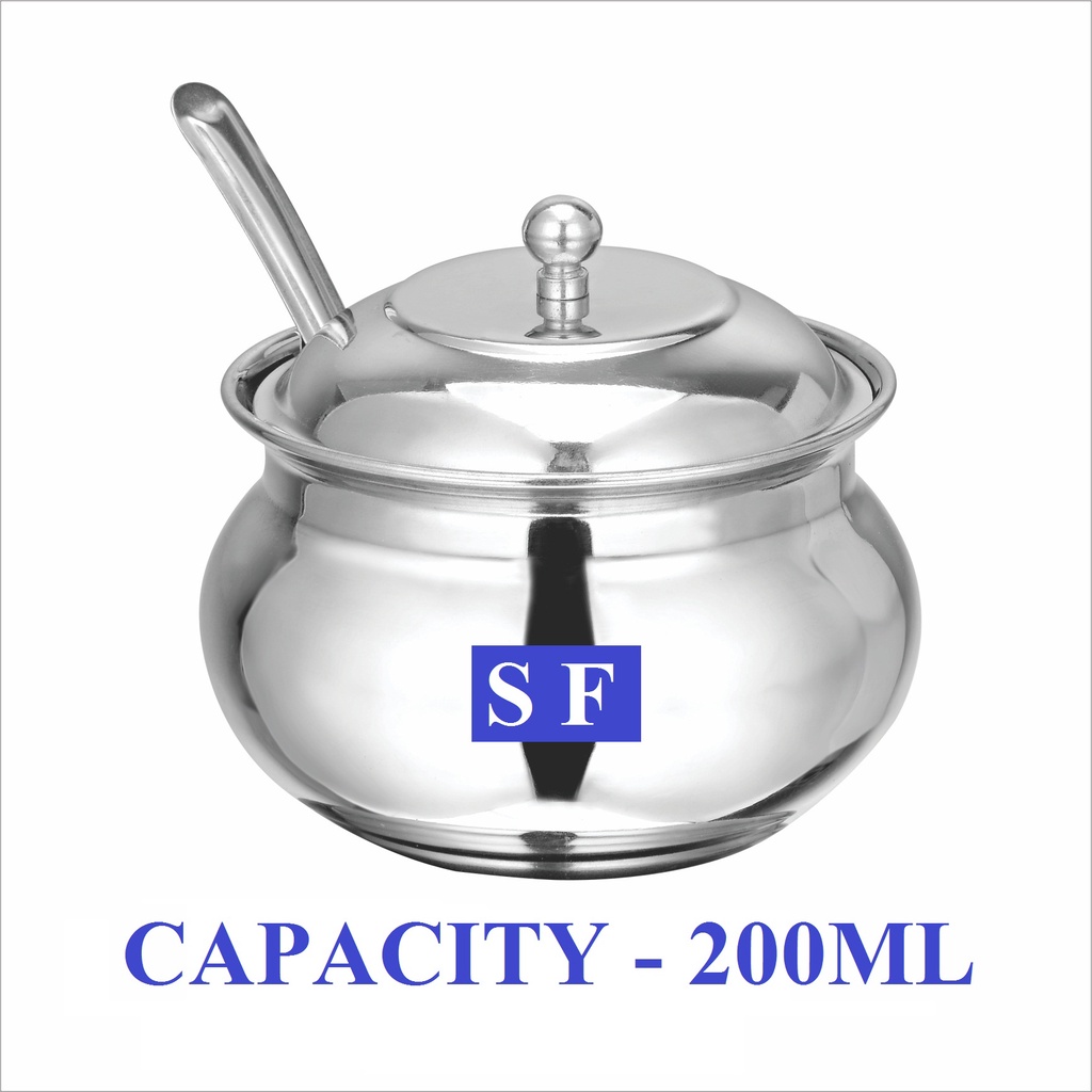 SF Fancy Stainless Steel Ghee Pot 200ml 1 Pcs Shopee India