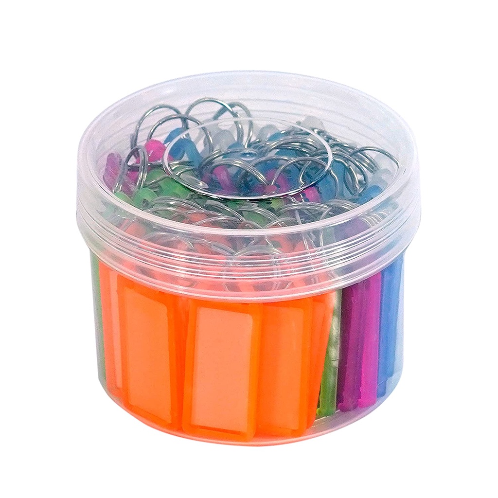 Virom Pack Of 50 Multicolor Keyring & Keychain with Name Tag Labels