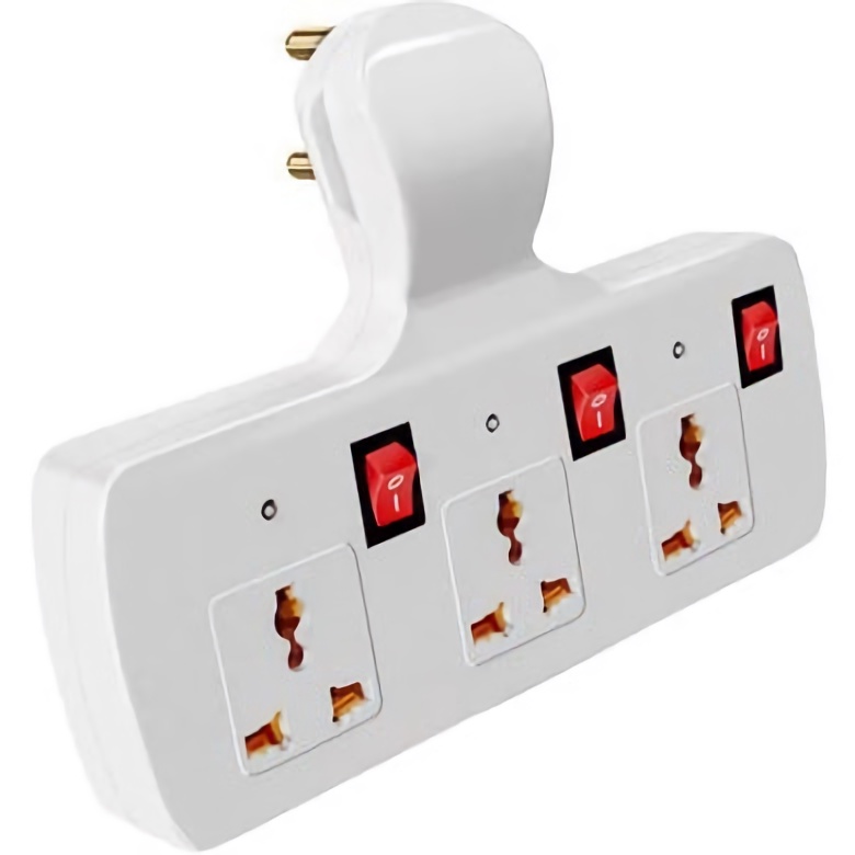 RSCT 3+3 Multiplug Extension Board with Individual Switches, Led