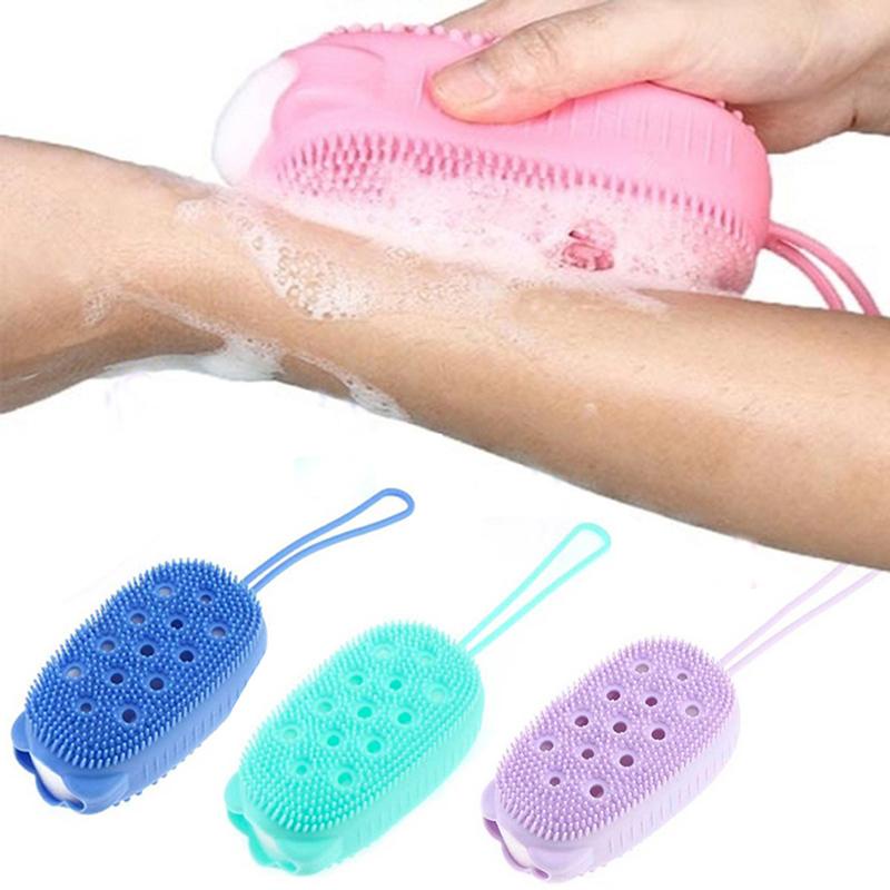Silicone Loofah Bubble Bath Scrubbing Brush Quick Foaming Soft Body Cleaner Brush For Shower