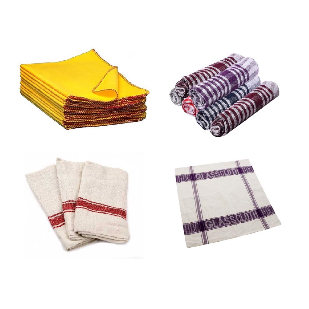 Manan COMBO of kitchen towels, dusting cloths, floor cloth, glass cloth 2  piece each (pack of 8) | Shopee India