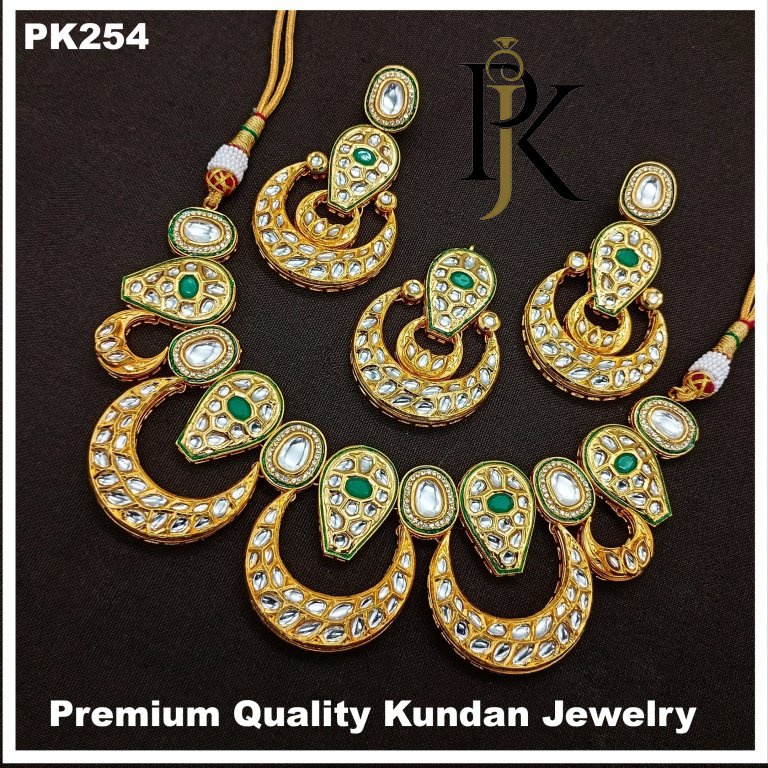 Prime Kundan Jewelry Kundan Necklace Set 1gm Gold Plating