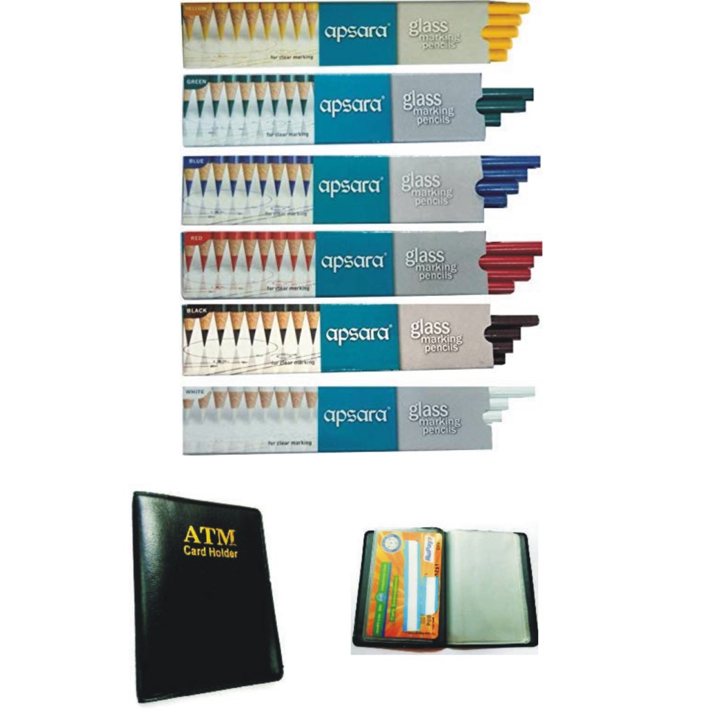 Apsara Wax Based Glass Marking Pencils in All Assorted Colours Set of