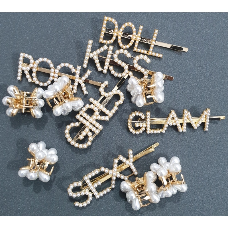 Hair Jewelry Crystal Headwear Bobby Pins Letter Hairpins Words Barrette