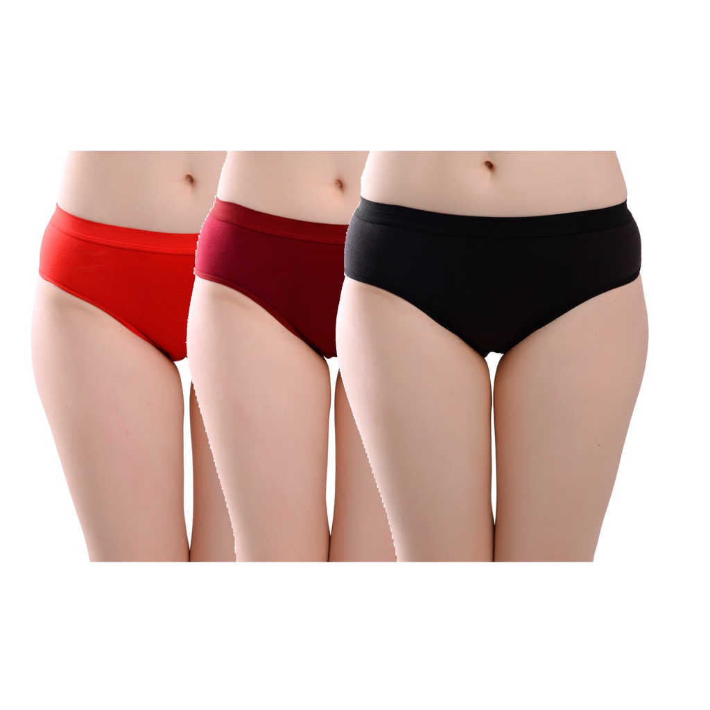 Womens Underwear 3 Pack Ladies High Waisted Solid Color Lace Hipster Panties Casual Briefs Plus Size