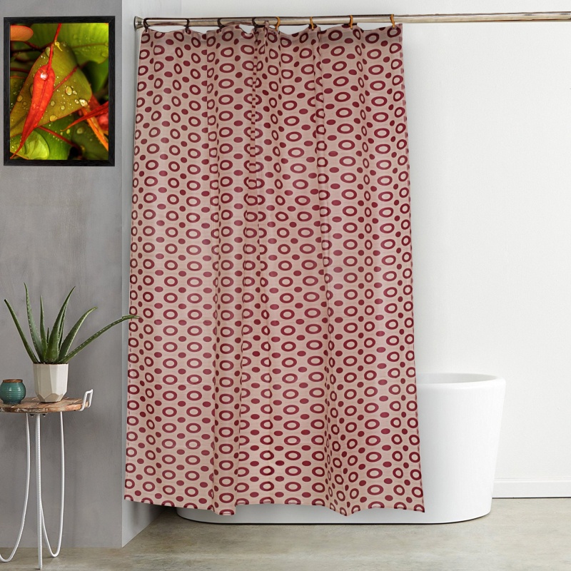 Shower Curtain Single Printed, Hot Pink Tan Shower Curtain