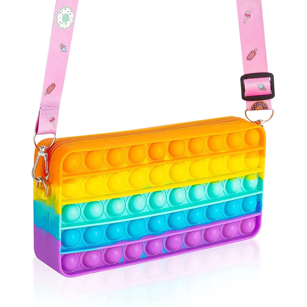 Pop Pencil Case it Pops Purse Handbag, Girls Popit Popitsfidgets Bag