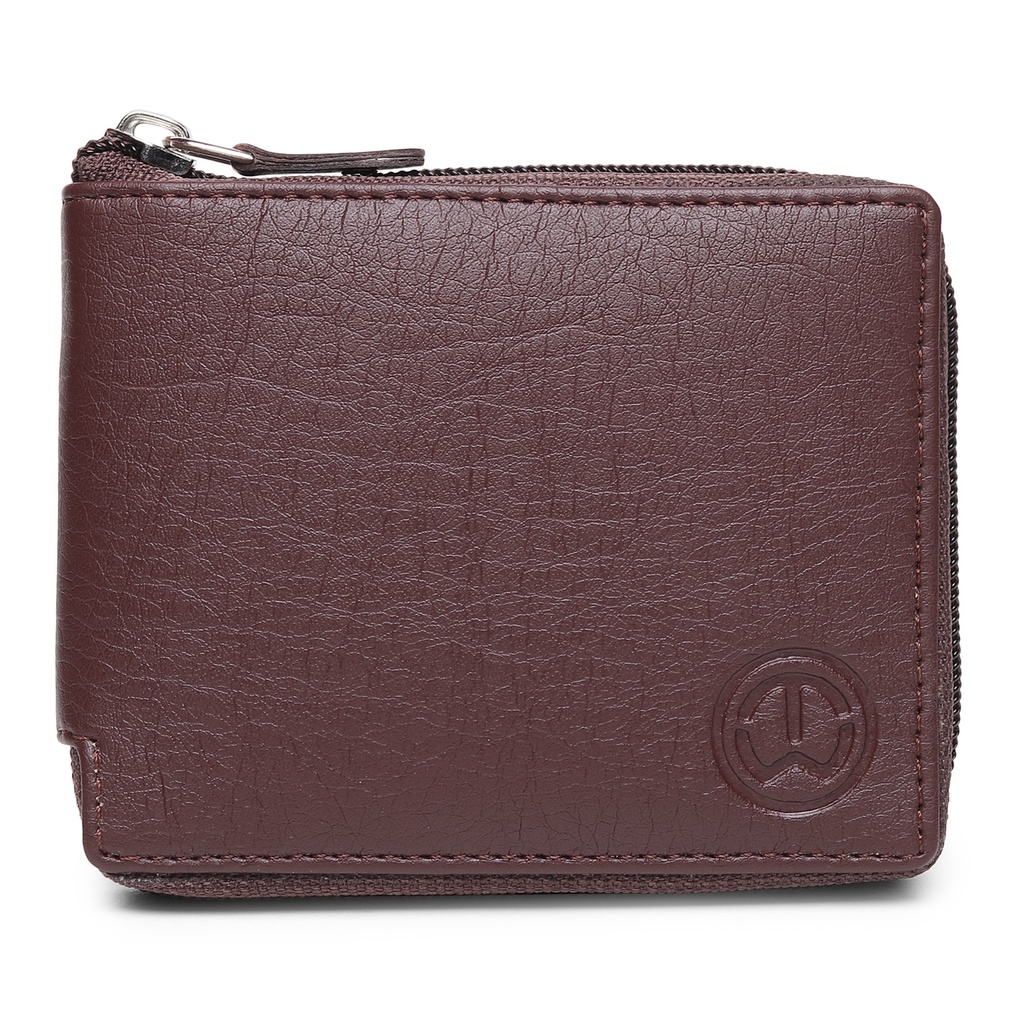 New Mens PU Leather Billfold Wallet RFID Blocking Card Holder Zipper Coin Purse