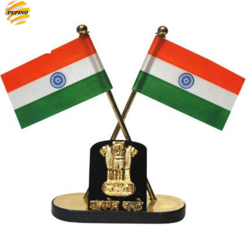 Indian Flag in Pair with Satyamev Jayate Symbol in Square Shape Stand ...