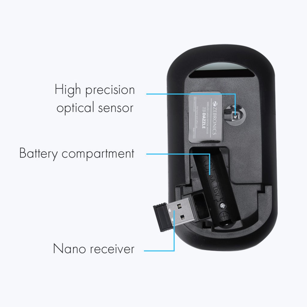 Zebronics Wireless Mouse. zeb dazzle ( 1yr brand warranty) Shopee India