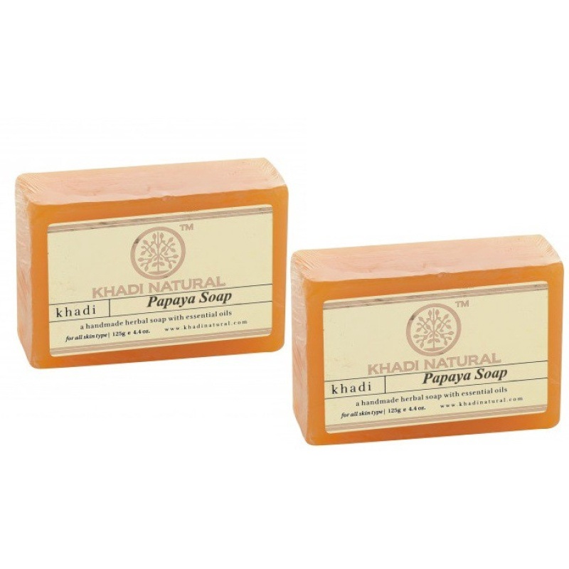 KHADI NATURAL Herbal Papaya Soap set of 125gm X 2 (250 g) Shopee India