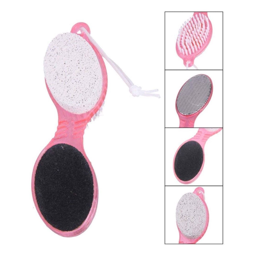 4 In 1 Foot Pedicure Brush, Pumice Stone, Scrubber & File For Soft Care
