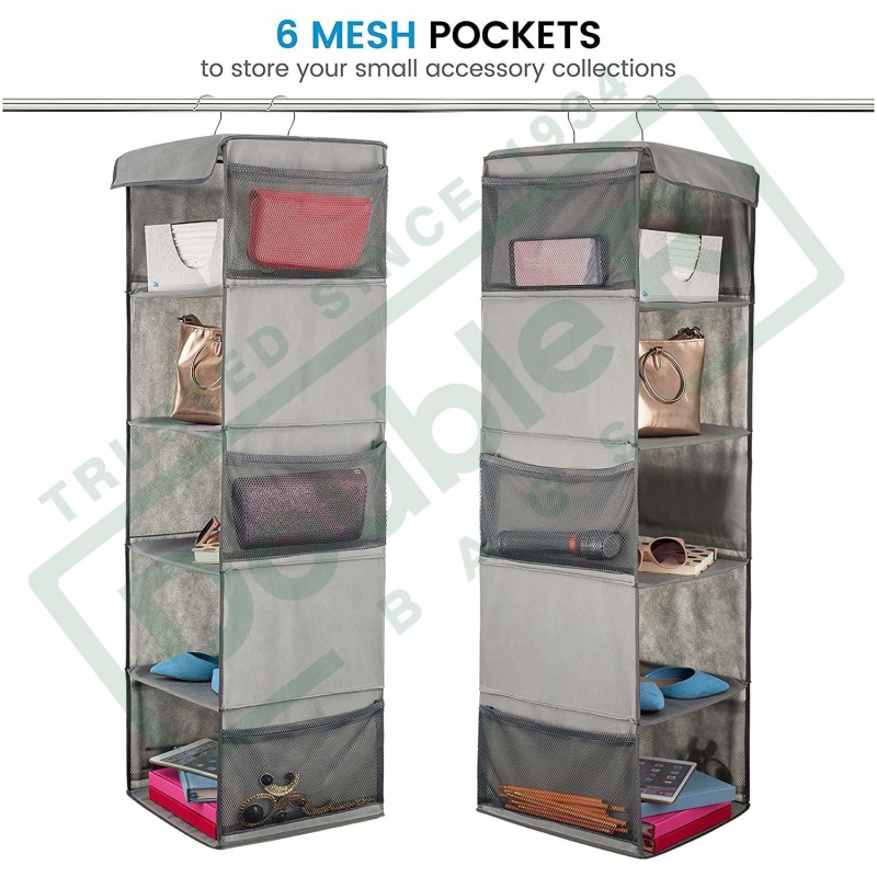 Bedroom Wall Behind the Door Gray 1 Piece Used for the Closet Saving Space Double-sided Oxford cloth Storage Bags UDEAR Hanging Closet Shelf with 30 breathable Mesh Pockets 